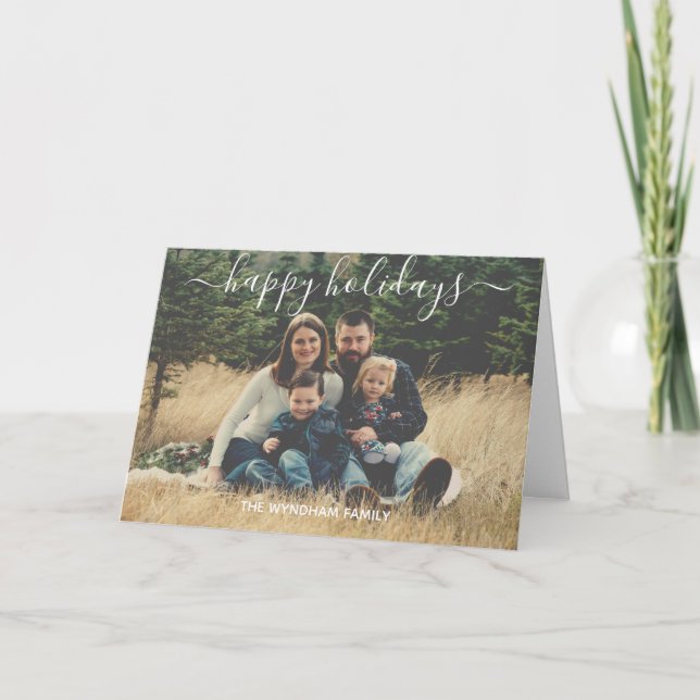 Tarjeta Navidades Typografía elegante añada tu foto templa (Anverso)