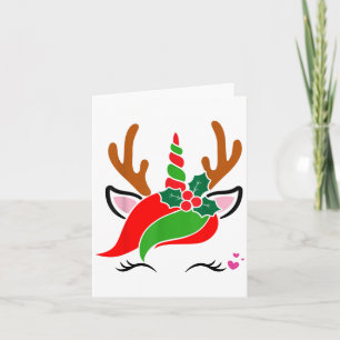 Tarjeta Navidades unicornios de renos enfrentan a burla