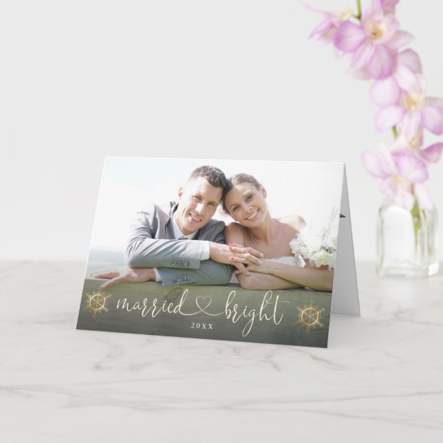 Tarjeta Navidades Únicos Casados Y Brillantes Fotografía D (Orquídea)
