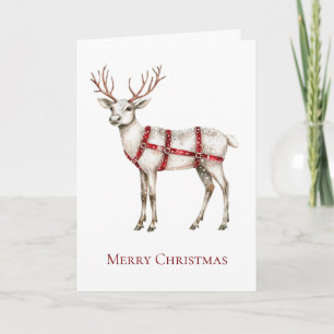 Tarjeta Navidades venado de menta blanca