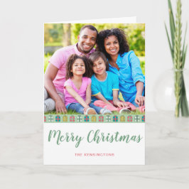 Tarjeta Navidades Verde azulados Mint Pink Patrón foto de 