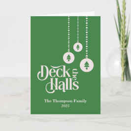 Tarjeta navidades verdes "Deck The Halls"
