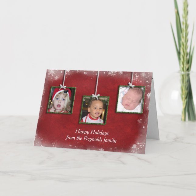 Tarjeta Navidades verdes Tinsel Photo Frames (Anverso)