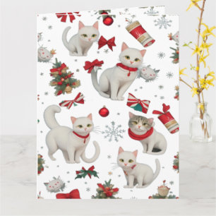 Tarjeta Navidades Vibes Patrón transparente de gatos