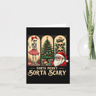 Tarjeta Navidades Vibes Skeleton Sorta Merry Sorta Scary
