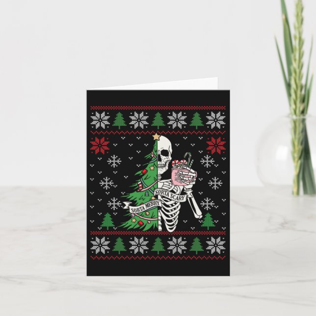 Tarjeta Navidades Vibes Xmas Skeleton Sorta Merry Sorta Sc (Anverso)