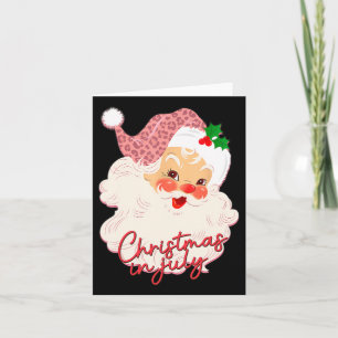 Tarjeta Navidades Vintage De Santa Claus En El Verano Rosa