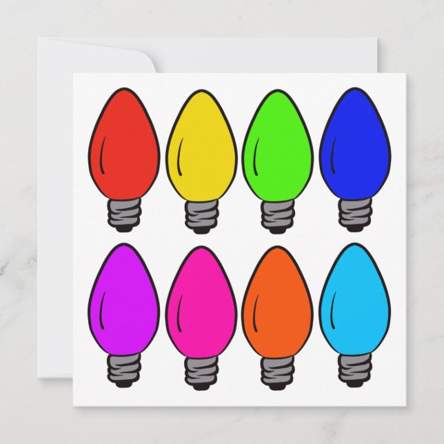 Tarjeta Navidades Vintage Lightbulbs (Anverso)