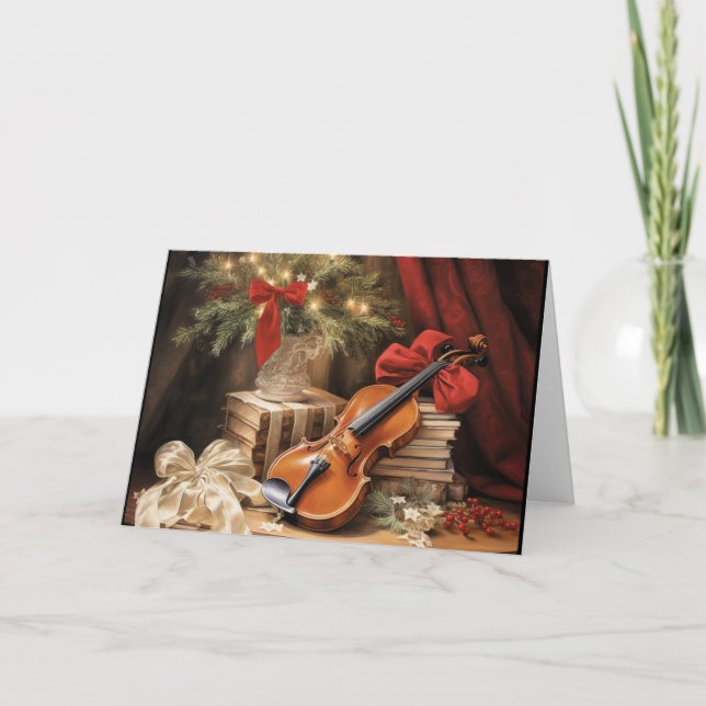 Tarjeta Navidades Violin Music (Anverso)