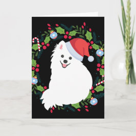 Tarjeta Navidades vociferan perro spitz japonés