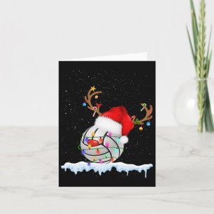 Tarjeta Navidades Voleibol Ball Santa Hat Xmas Niños Hombr