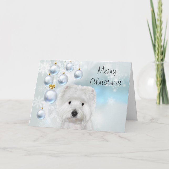 Tarjeta Navidades Westie (Anverso)