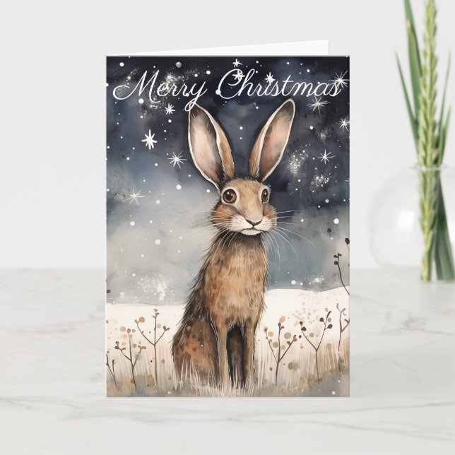 Tarjeta Navidades Winter Hare (Anverso)