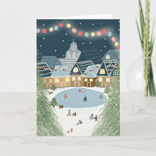Tarjeta Navidades Winter Village Illustrated