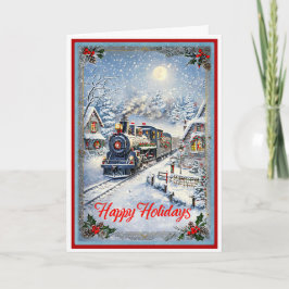 Tarjeta Navidades y la vieja Locomotora