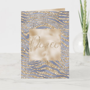 Tarjeta Navidades Zebra Peace Purpurina Gold Purple Luxe
