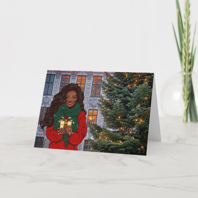Tarjeta navideña africana para merry navideña (Anverso)