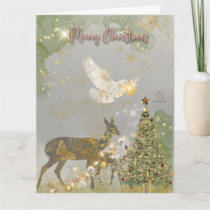 Tarjeta navideña "Boganhues Luxury Print Reindeer"