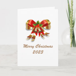 Tarjeta navideña Bows and Bells