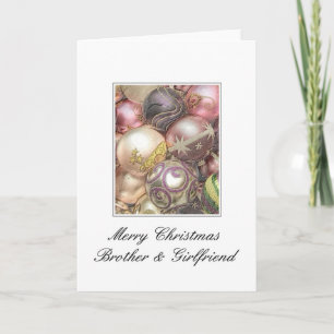 Tarjeta navideña Brother and Girlfriend Merry