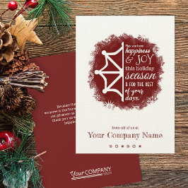 Tarjeta navideña Burgundy Snowflake