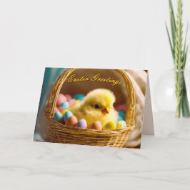 Tarjeta navideña canasta de amor de Pascua