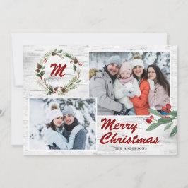 Tarjeta navideña collage de navidades Holly 2 FOTO