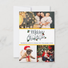 tarjeta navideña con 3 fotos