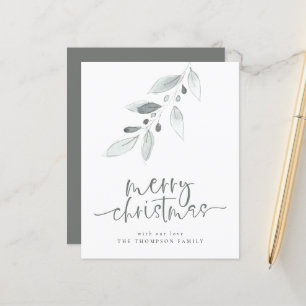 Tarjeta navideña con flores de artesanía de presup