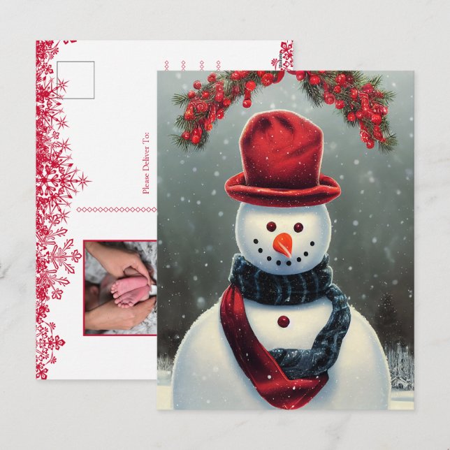 Tarjeta navideña con foto de familia personalizado (Anverso / Reverso)