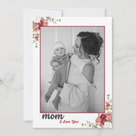 Tarjeta navideña con foto del Día de la Madre Flor