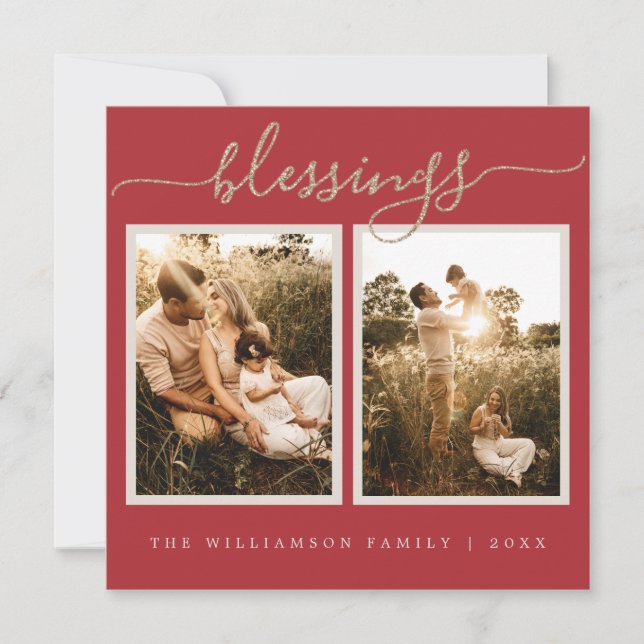 Tarjeta navideña con fotos de los Navidades rusos  (Anverso)