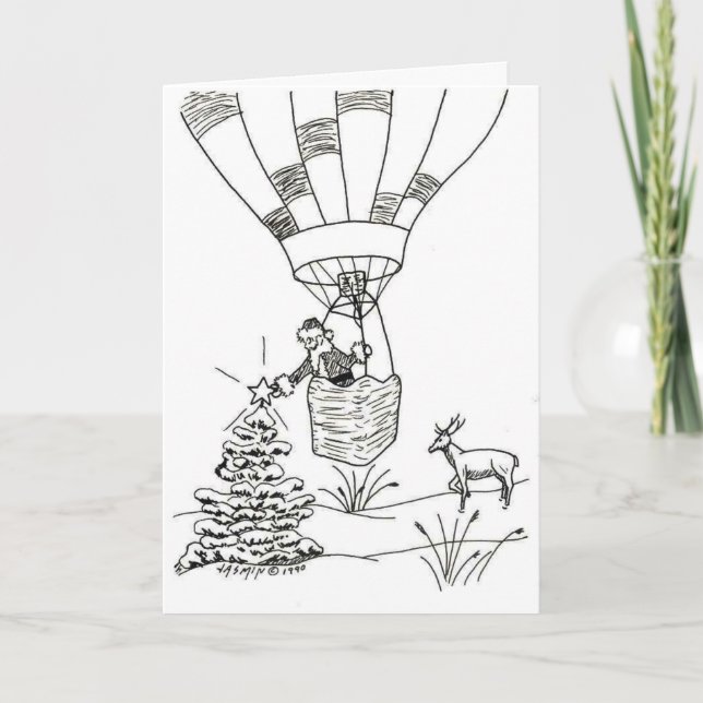 Tarjeta navideña con iluminación de Santa (Anverso)