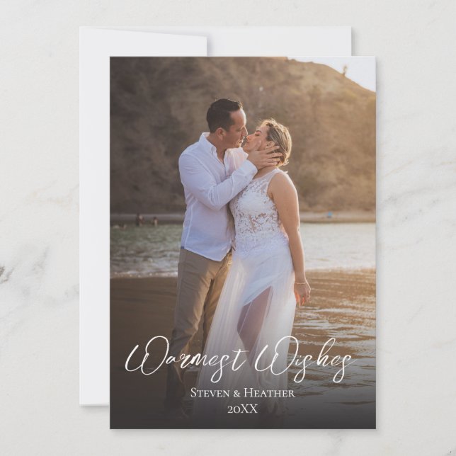 Tarjeta navideña con la foto de pareja más cálida (Anverso)