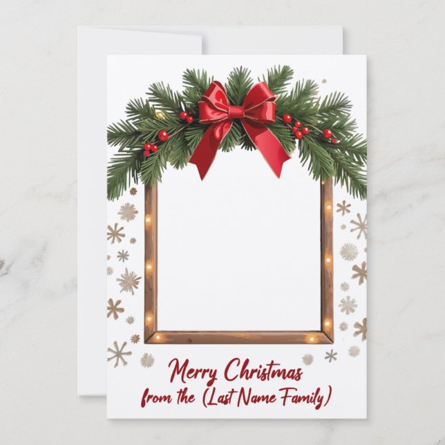 Tarjeta navideña con marco festivo (Anverso)