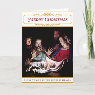 Tarjeta Navideña con Tema de Natividad