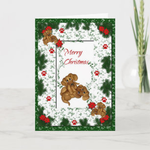 Tarjeta navideña Dachshund de navidad