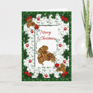 Tarjeta navideña Dachshund de navidad