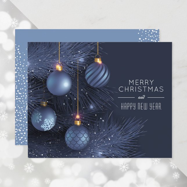 Tarjeta navideña de adorno navideño azul de presup (Subido por el creador)