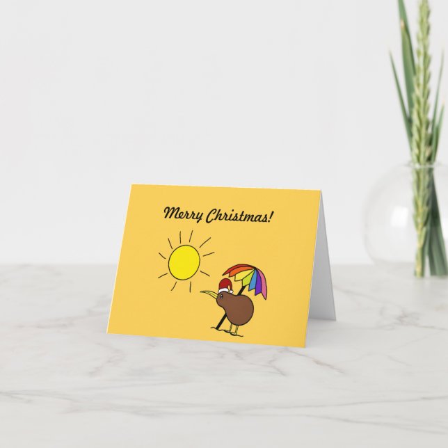 Tarjeta navideña de amarre para Kiwis (Anverso)