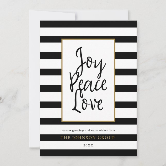 Tarjeta navideña de amor de la paz de la alegría d (Anverso)