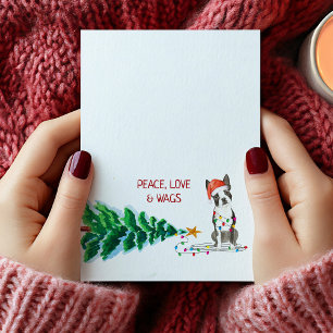 Tarjeta navideña de árbol de navidad de Boston ter