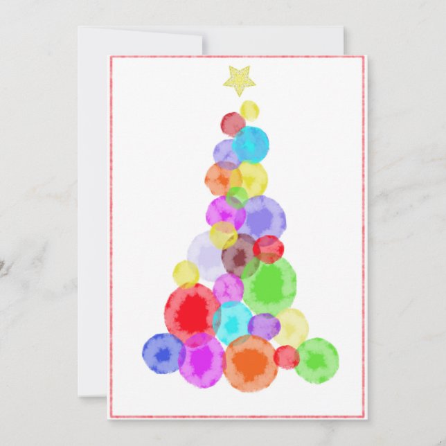 Tarjeta navideña de árbol navideño (Anverso)