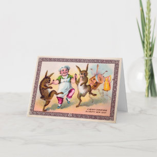 Tarjeta navideña de bailes victorianos