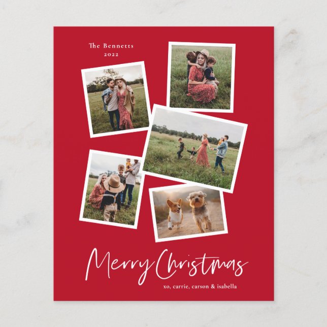 Tarjeta navideña de Collage de fotos de bienvenida (Anverso)