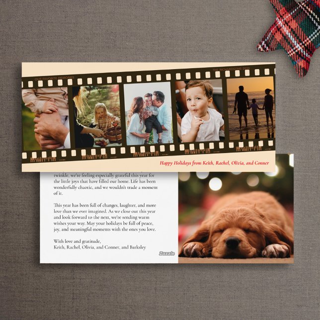 Tarjeta navideña de Collage de fotos de la películ (Subido por el creador)