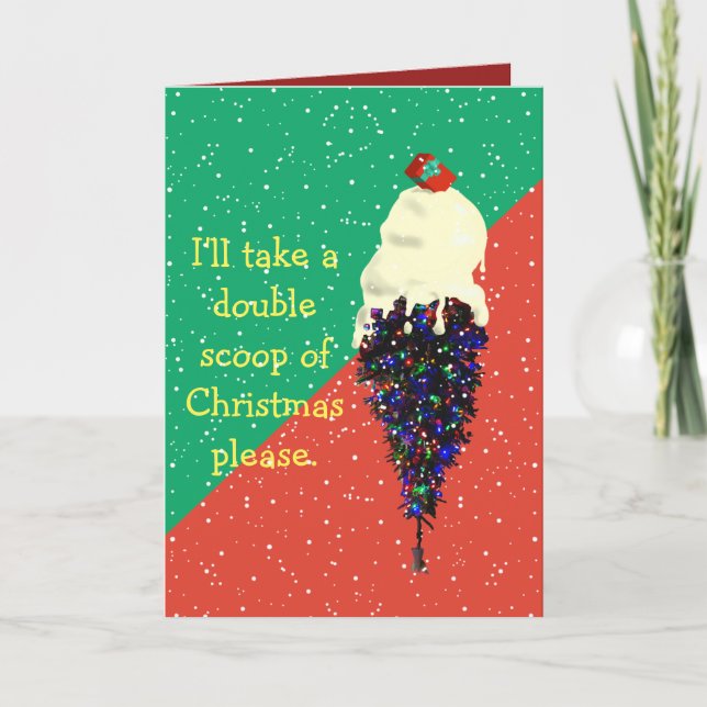 Tarjeta navideña de crema de hielo Scoop (Anverso)