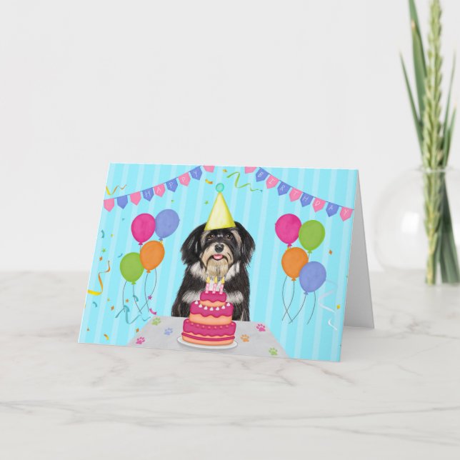 Tarjeta navideña de cumpleaños de Havanese (Anverso)