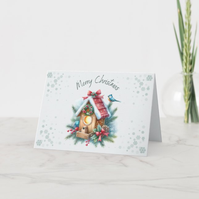 Tarjeta navideña de cumpleaños Merry (Anverso)