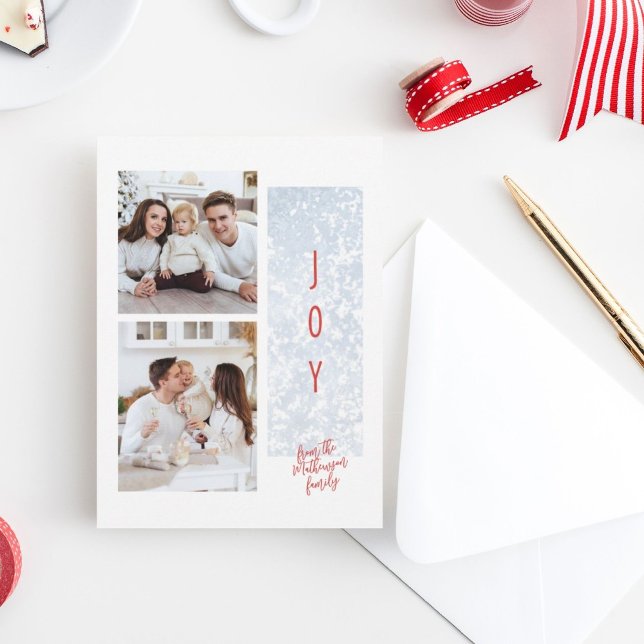 Tarjeta navideña de dos fotos de la familia Frosty (Subido por el creador)